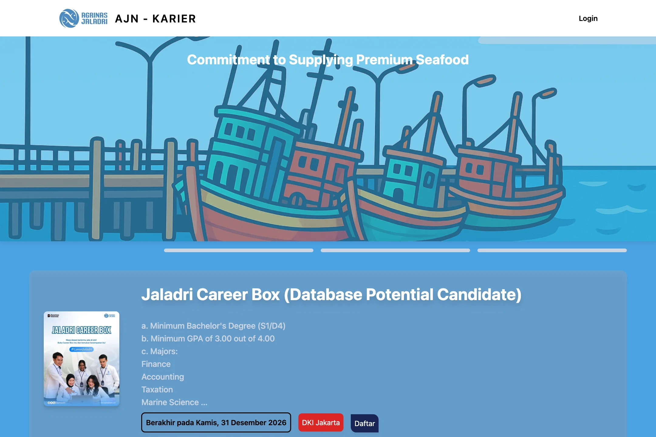Public landing page of the enterprise recruitment platform